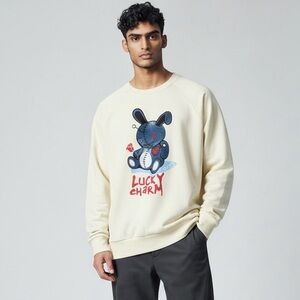 BKYS lucky charm voodoo doll graphic crewneck sweatshirt mens medium